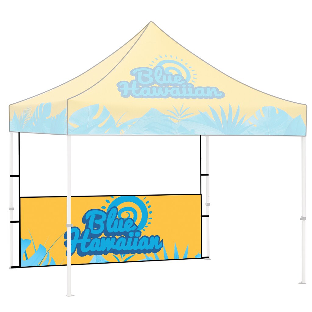 ONE CHOICE ® 10 ft. Tent Backwall with Window — Double Sided Graphic Package / Black Trim Color